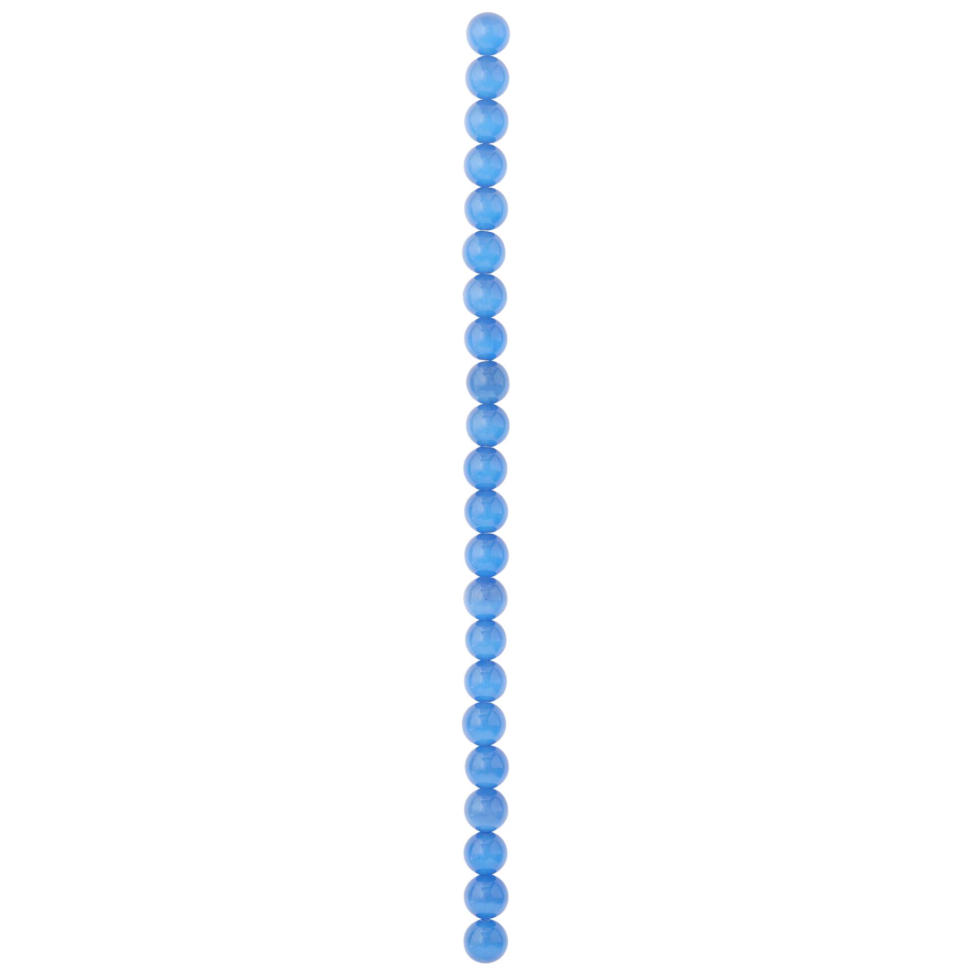 Light Sapphire Cat's Eye Glass Round Beads, 10mm by Bead Landing™